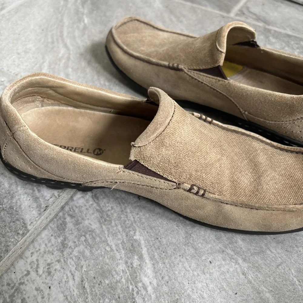 Merrell Rally Moc Loafers Moccasins Slip Shoes Mens 9.5 Leather Upper Vented